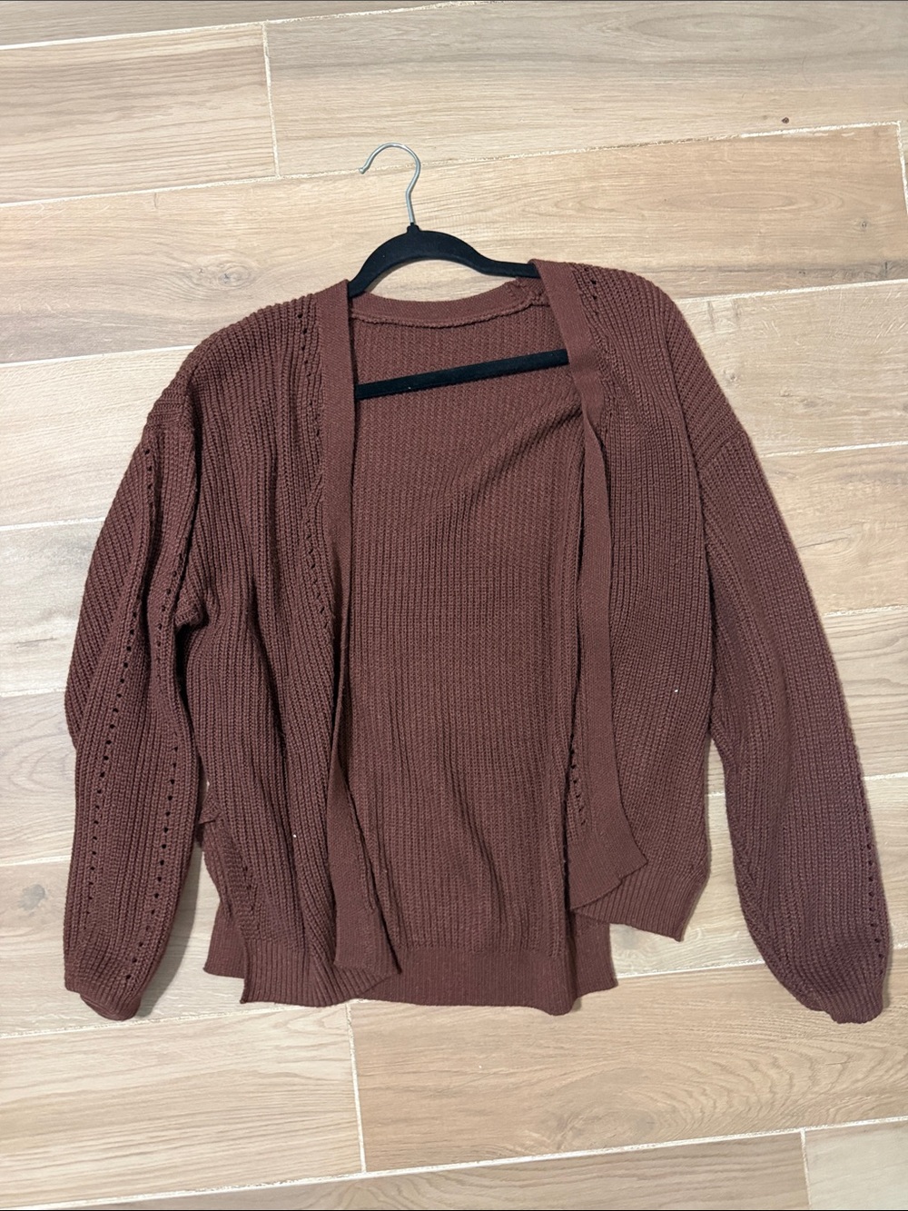 Open-Front Women's Cardigan Sweater in Brown